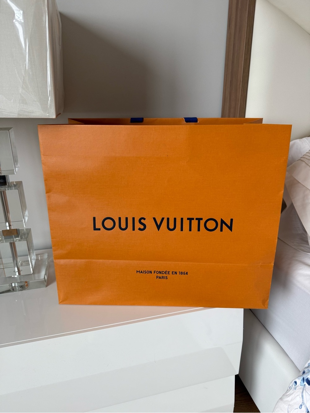Louis Vuitton Orange Branded Shopping And box